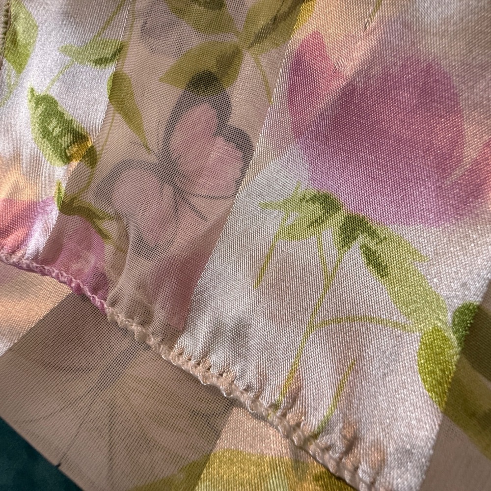 Two Sheer Scarves Clover‎ Butterfly Floral Print - Picture 9 of 13